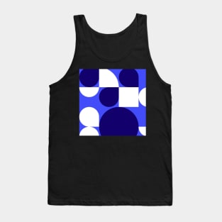 Retro Blue and White Pattern Tank Top